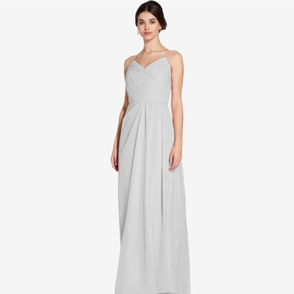 Camille SLEEVELESS CHIFFON DRESS WITH PLEATED BODI